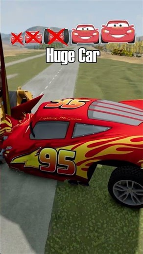 Small & Big McQueens vs Giant Car Roller