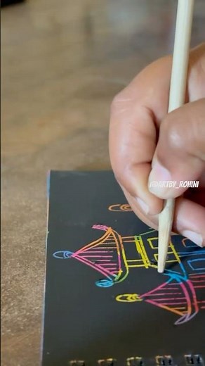 Scratch art on Magical paper | Painting 1st time on Magical art paper #scratchbook #shorts