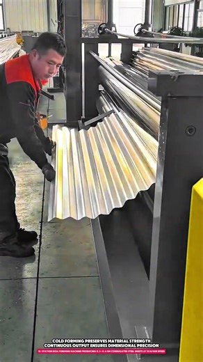 12-Station Roll Forming Machine Producing 0.3–0.6 mm Corrugated Steel Sheets at 15 m/min Speed