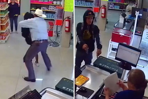 Real-life cowboy thwarts robbery in Mexican butcher shop