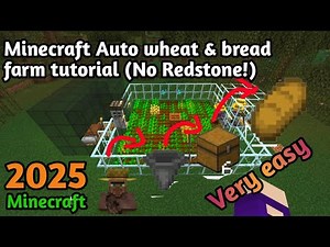 How to make auto wheat & bread farm minecraft tutorial (No Redstone!)