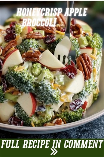 Honeycrisp Apple Broccoli Salad 😋 Ingredients: Salad: 1/2 cup dried cranberries 1/2 cup chopped pecans or walnuts 1/4 cup red onion, finely diced 4 cups broccoli florets, chopped 1 large Honeycrisp apple, diced Recipe in First Coʍmеոτ 👇 Enjoy ❤️👇👇👇 | Recipe of today