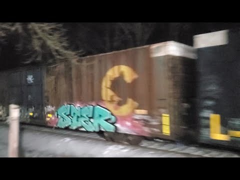 Chessie Boxcar on CSX mix Freight Train sailing west on the B&O OML 2/3/26
