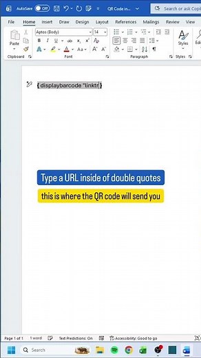 How to make QR Codes in Microsoft Word‼️ #word