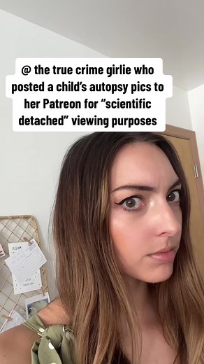 Zav Girl took autopsy photos of 11 yo Gannon Stauch via a FOIA request and posted them to her Patreon, which you must pay $3 to view. As a fellow true crime creator, this is a clear cash grab with zero regard for the family of this SOLVED case