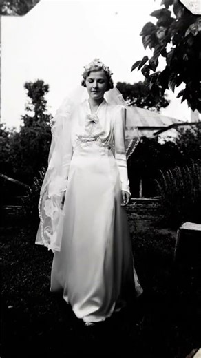 Walking Towards You! Beautiful Graceful Bride In 1940 A New Chapter Begins #vintagebride