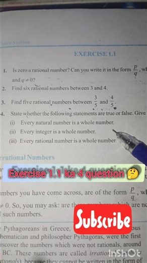 class ninth ka chapter number 1 number system exercise 1.1 ka chautha question ❓🤔 # viral video