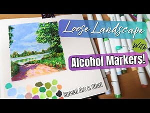 Creating A Vibrant Landscape With Ohuhu Alcohol Markers 🌳 Speed Art & Chat