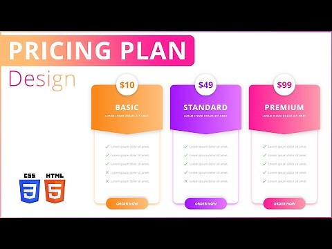 How To Create a Cool Design Pricing Plan Section Using HTML & CSS | Step By Step Tutorial