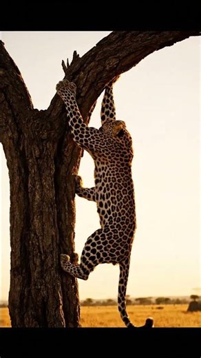 Leopard's Epic Tree Haul 🐆 #Shorts