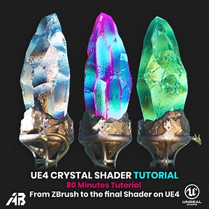 [Tutorial] UE4 Crystal Shader Creation - From ZBrush to the final shader on UE4, Abderrezak Bouheda
