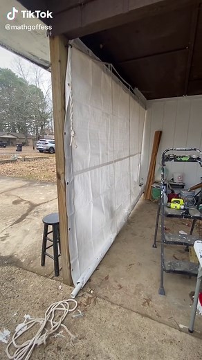 DIY Roll Up Tarp Door for Carport – Simple Pulley System