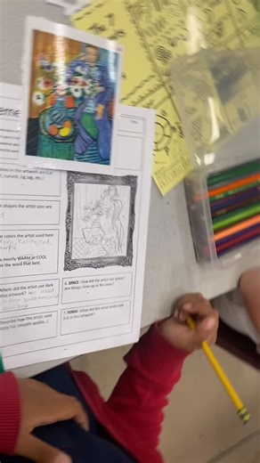 Tracy Boberg Nichols on Instagram: "My 3rd graders are learning about the Elements of Art and applying them to a Masterpiece of art they chose to draw. So fun! . . #3rdgradeart #artclass #primaryart #homeschoolart #primaryartclass #paintedpaperartlessons #elementaryartteacher #elementaryart #cassiestephens #elementaryartroom #artclass #primaryschoolart #arteducation #arteducator #arted #artlessons #classicalschoolartlessons #homeschoolart #thirdgradeart #artteachersofinstagram #artteachersofig #