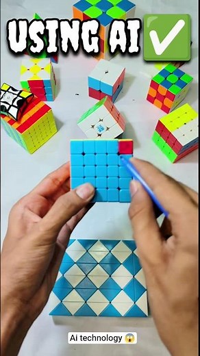 5by5 cube solve by using technology 😱 l ai tricks l #cube #shortclips #video