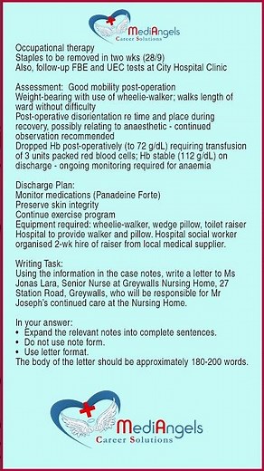 Stefan Joseph - OET Writing case note with sample letter