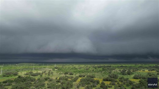 Ominous Shelf Cloud Looms Over Central Texas City