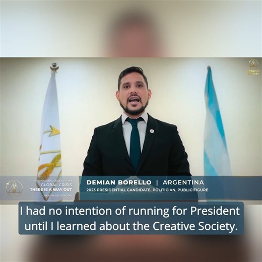 Unexpected statement by the Argentina presidential candidate 2023 Demian Borello at the International Forum "Global Crisis. There is a Way Out" | Creative Society