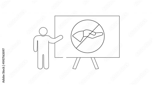 Presentation on Hand Hygiene - A Simple Line Art Illustration.