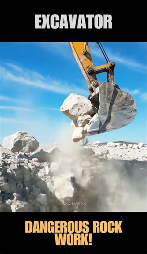 Crazy Excavator on the Edge! Rock Grab at Cliffside #excavator #construction #excavatorextremework