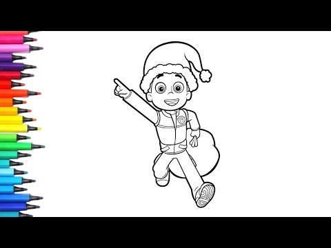 Naughty Ryder Christmas Drawing from Paw Patrol for Kids