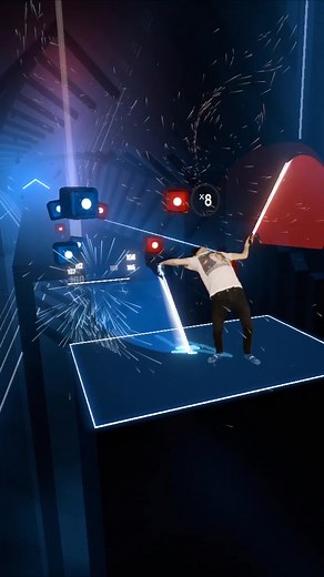 Interactive VR Gameplay with Beat Saber: Block Slicing and Music