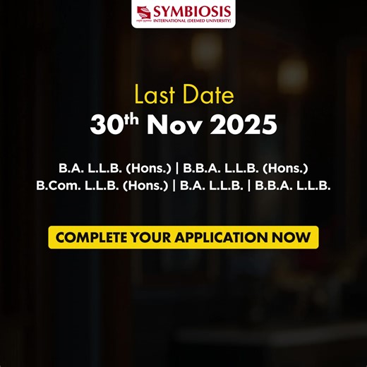 Only 9 days left to apply for Symbiosis Law via SLAT. Register for SLAT 2026 — your gateway to Symbiosis Law Schools. Don’t wait till the last day. Apply now! | SLAT-Symbiosis