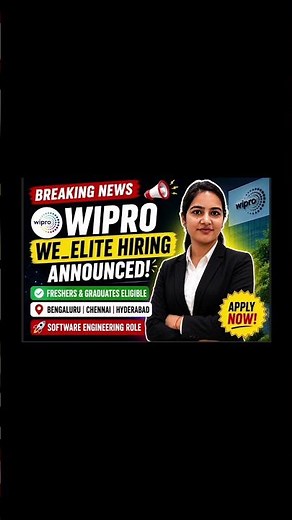 🚨 Wipro WE_ELITE Hiring 2026 Announced | Freshers Apply Now | Direct Careers Portal Hiring