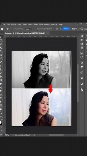 🎨 How to Convert Black and White Photo to Color in Photoshop ✨ #photoshop