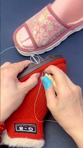 Learn to Knit and Sew: DIY Zero-Based AWL Cotton Slippers
