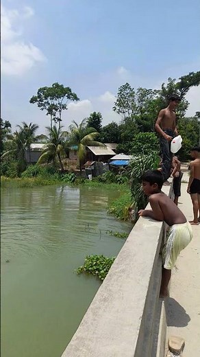 Village Life. Swimming at Tributary