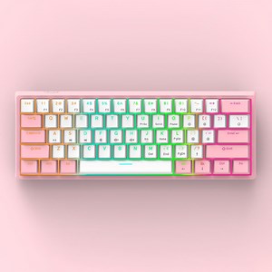 [Hot Item] 61 Keys PBT Computer Gaming USB Wired Light LED Gamer Mechanical Keyboard