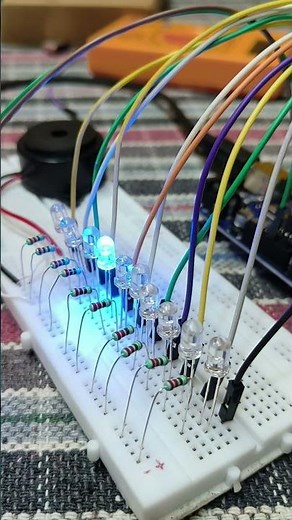 10 LEDs with Different Buzzer Sounds Using Arduino #youtubeshorts #electronic #diyelectronics