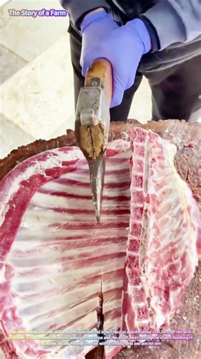 Expertly Cutting Ribs with a Cleaver 🥩🔪