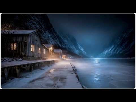 This Will Be Your Deepest Sleep in Years: Spatial Snowstorm at a Frozen Fjord Cabin | Windy ASMR