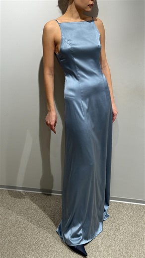 Backless Silk Evening Dress, Long Ice Blue Slip Gown With Open Back, Elegant Silk Maxi Dress for Wedding, Party Formal Event, Icy Cold Dress - Etsy