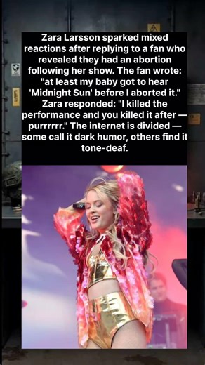 Zara Larsson's viral reply: "I killed the performance and you killed it after" 😳💬🎤