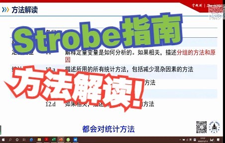 医学硕博必看！Strobe指南方法解读！