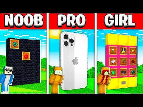 NOOB vs PRO vs GIRL FRIEND WORKING IPHONE HOUSE in Minecraft Build Battle! (Building Challenge)