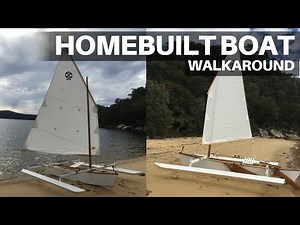 Homebuilt boat - walk around & commentary #outriggercanoe #diyboat