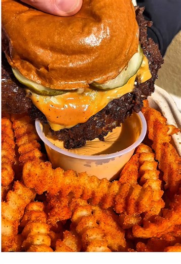 Indulge in Classic Smash Burger with Beer Cheese Dip
