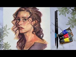 Watercolor portrait tutorial + linework download