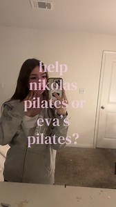 guys i actually need help, which one do i stick to?? (don’t mind the messy mirror #nikolaspilates #evaspilates #flatwaist #coreworkouts #pilatesworkout