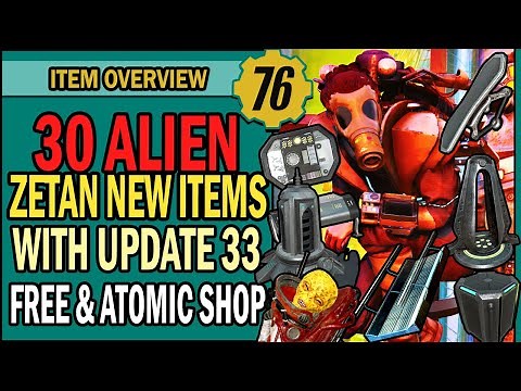 30 NEW Zetan & Alien 👽 Items Coming With Patch 33! (Free & ATX) | Item Overview | Fallout 76