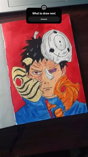 Obito Uchiha Mask Drawing ✍️ Naruto Art #anime #art #shorts #trending