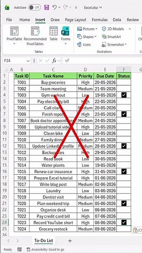 Create Dynamic To Do List in Seconds #excelforbeginners #excel #excelshortcuts #office