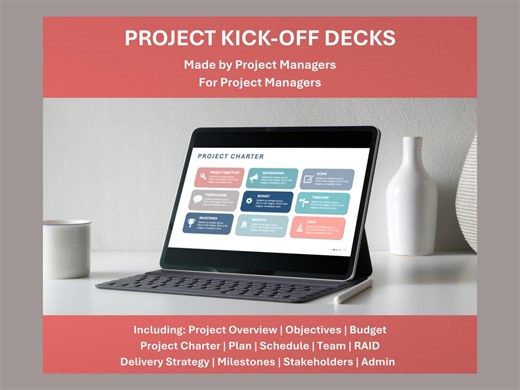 Project Management Powerpoint Template | Project Kickoff Deck | Timeline Tracker (digital Download) | Productivity Pack - Etsy UK