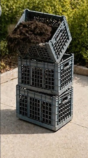 Don't Toss Plastic Milk Crates! 🌱 DIY Vertical Greenhouse #shorts