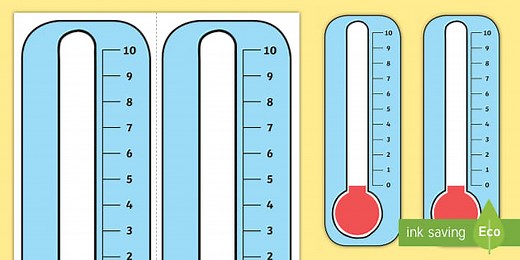 Thermometer 0-10 Vertical Number Line