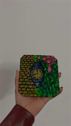 Easy wall clock painting 🖼️ #art #acrylicscenery #beginnerarttips #viral #explore #diy #craft