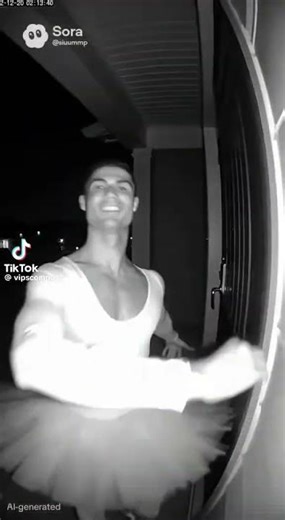 Ballerina Ronaldo dancing at 2 AM at my porch